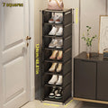 Metal Frame Shoe Rack Multi-Tier Fabric Shelves Space Saving for Sneakers Sandals Entryway Easy Assembly Holiday Storage Oasis Select Black 7 grid