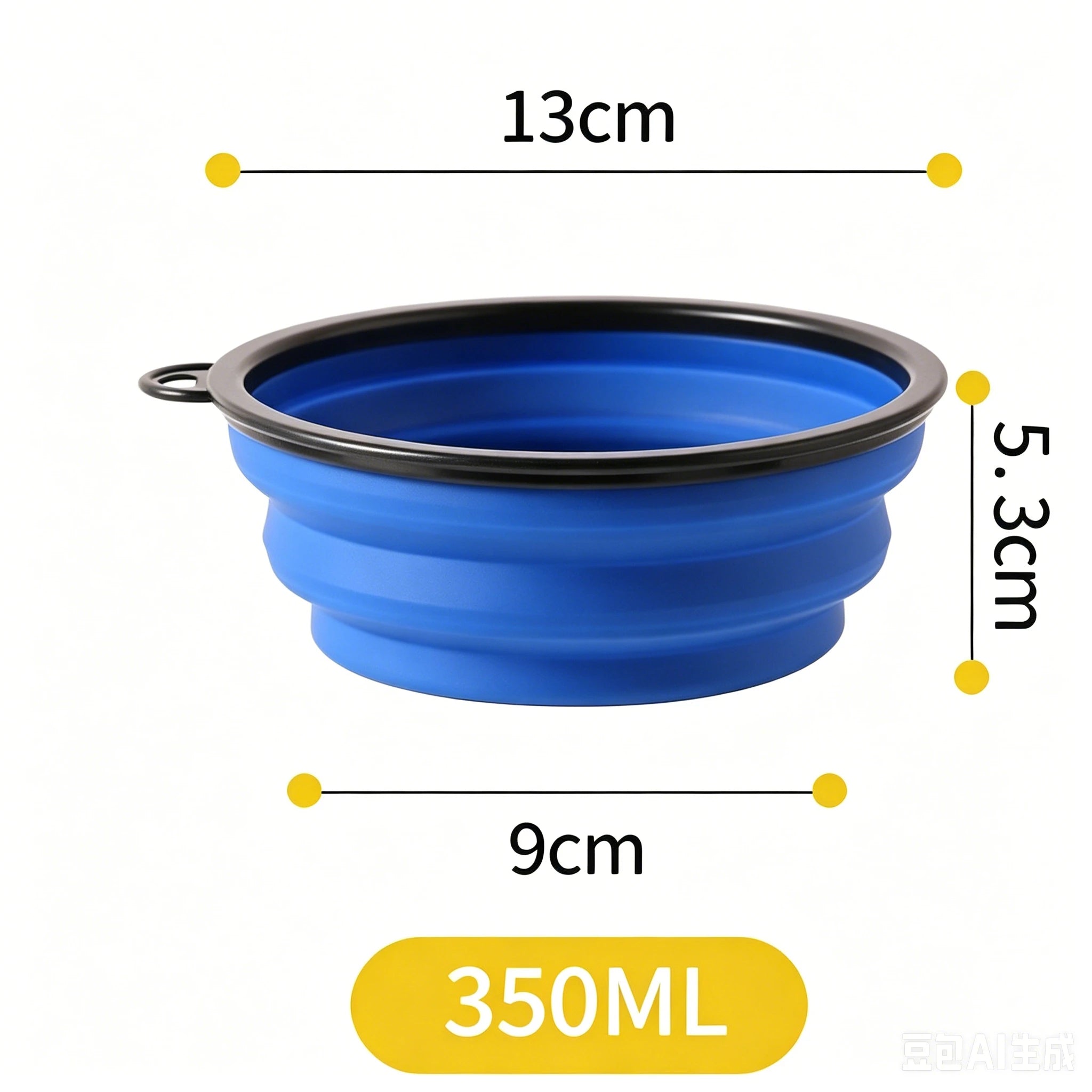 Dog Folding Bowl Portable Dog Travel Bowl Dog Food Water Bowl for Outdoor Walking Silicone Dog Food Water Bowl with Bowl Lip Oasis Select
