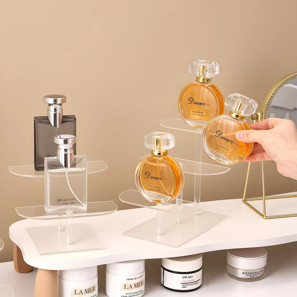 1pc desktop 2-4 layer display shelf stepped acrylic transparent storage rack is suitable for perfume hand doll organizer Oasis Select