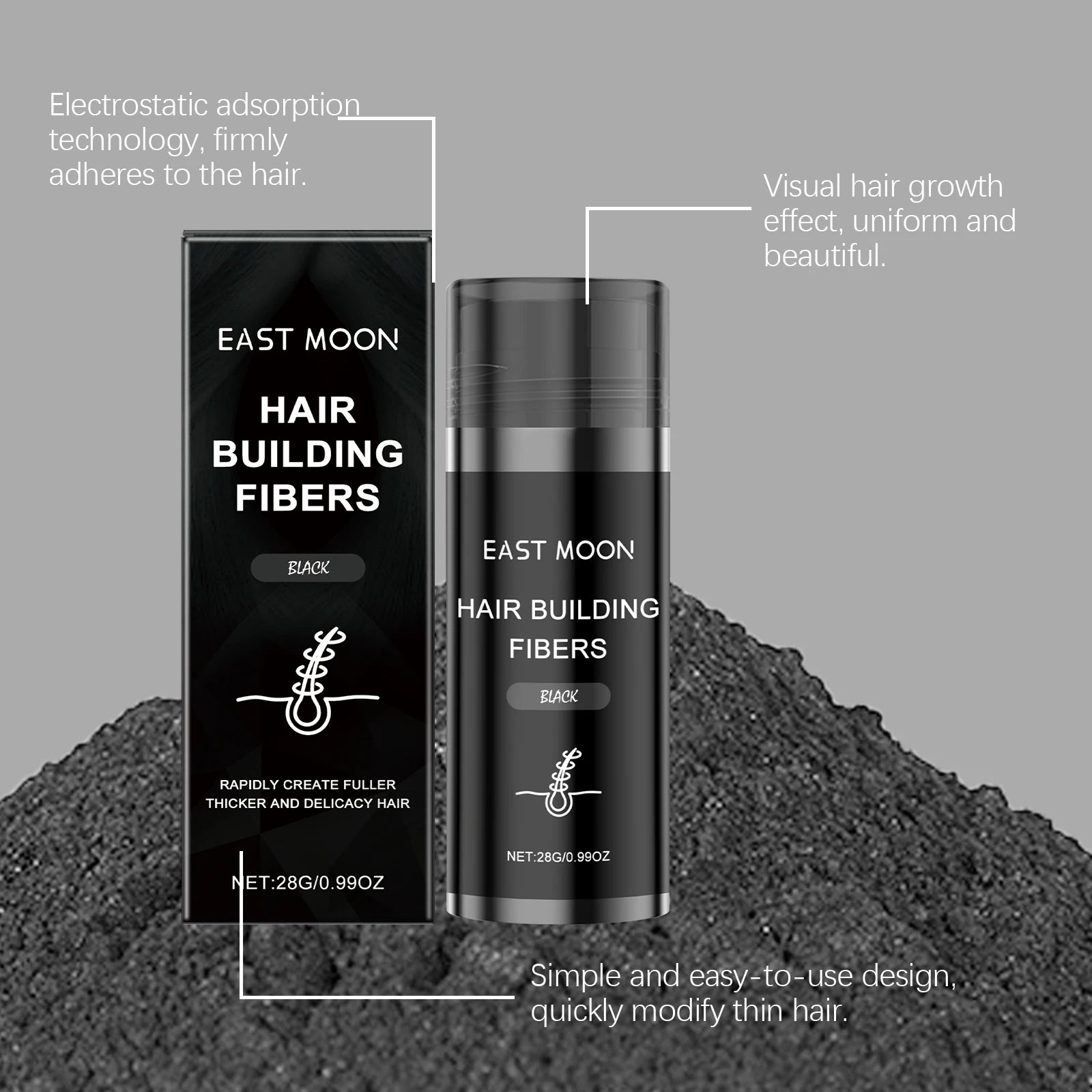 Vitamin E Hair Building Fibers Powder Long Lasting Improve Bald Hairline Thinning Treatment Instant Regrowth Hair Growth Powders Oasis Select