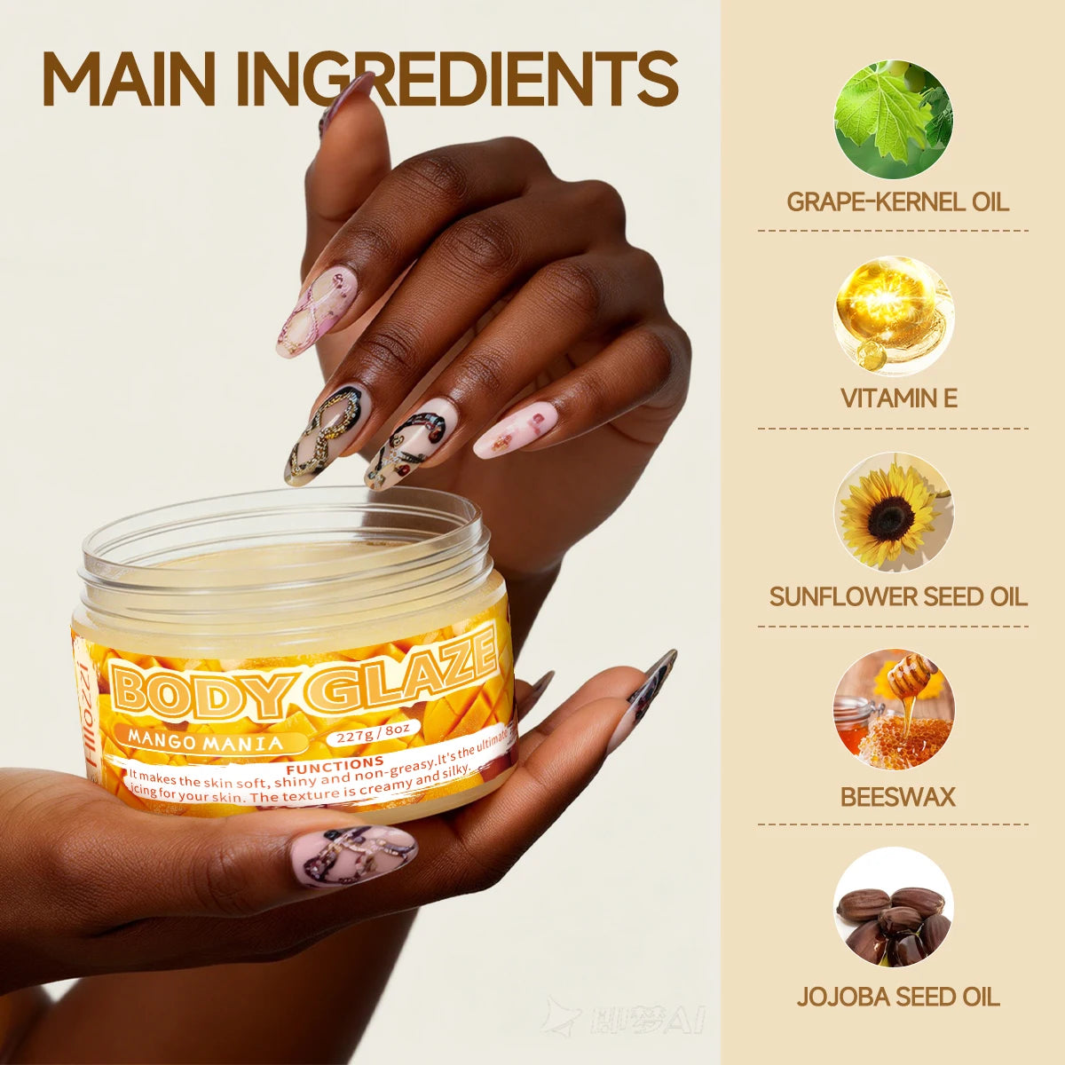 8oz 2oz Body Glaze Pistachio Moisturizes, Protects, and Repairs Skin make the skin appear lighter, brighter, or more radiant Oasis Select