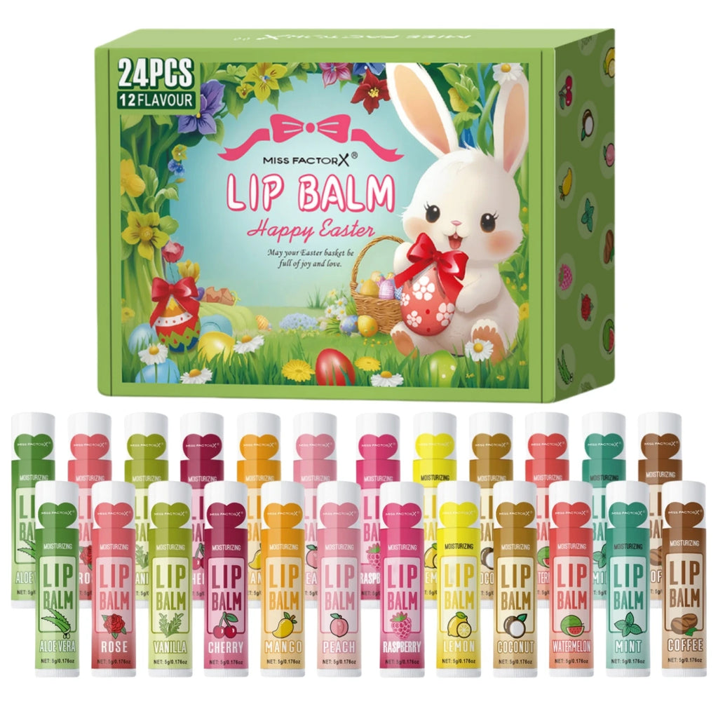24PCS/box, Lip Balm Set, Moisturizing and Glossy, Easter Gift Set, Suitable for Dry Lips, Women's Gift Mother's Gift, Party Supp Oasis Select