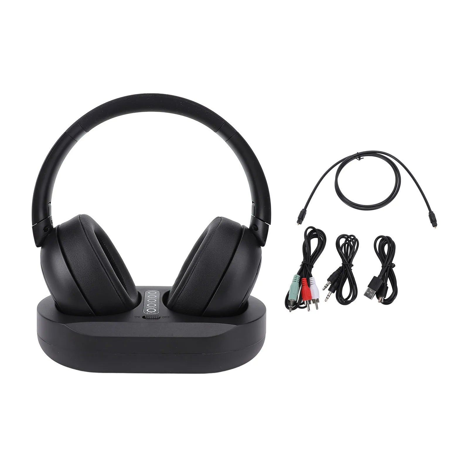 TV Headphone Wireless TV Headphone Battery Level Display 2.4G Bluetooth 5.3 50 Hours Playback with Charging Base for Xmas Gift Oasis Select EU