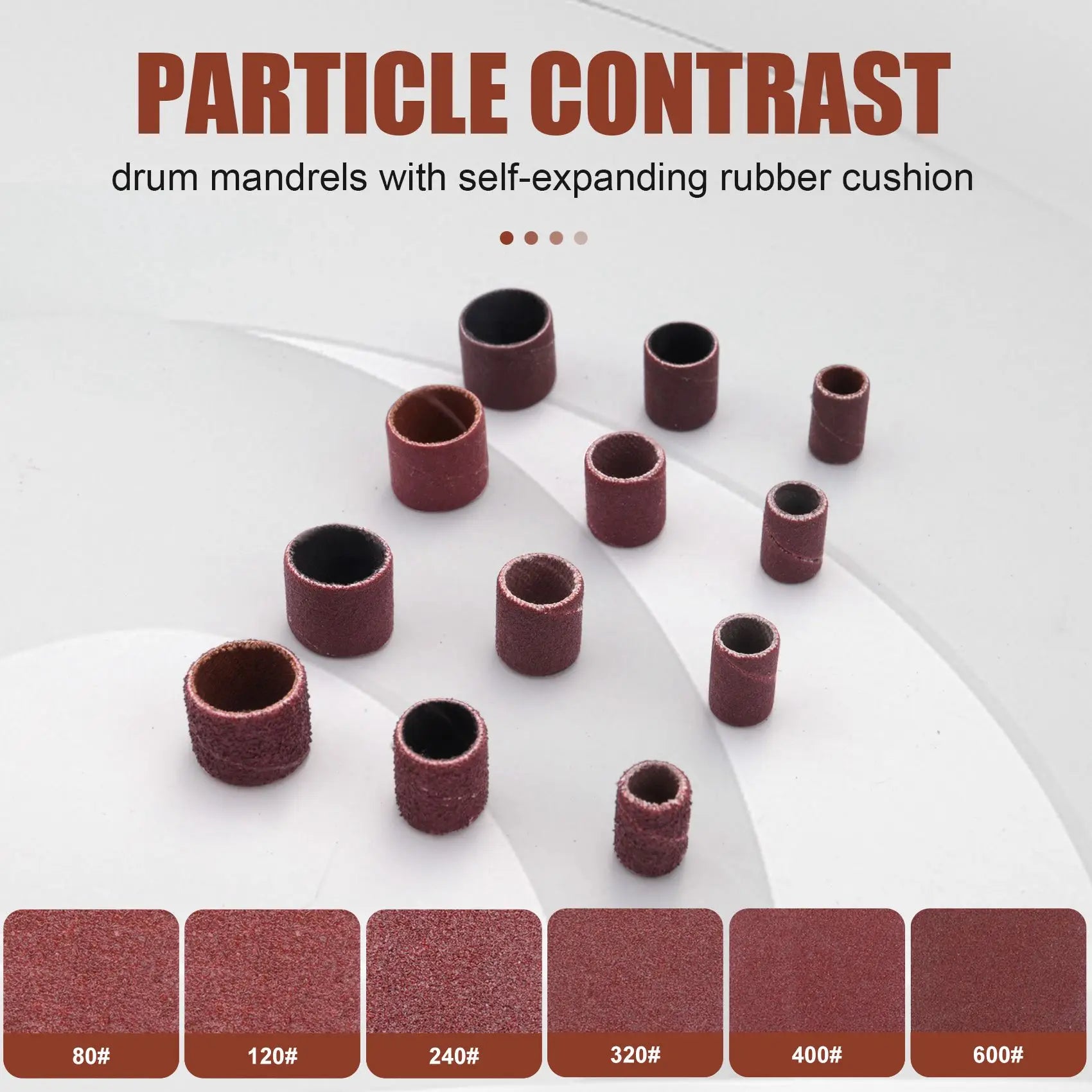 LIKE WISH 384 Pieces Drum Sander Set Including 360 Pieces Nail Sanding Band Sleeves And 24 Pieces Drum Mandrels For Rotary Tool Oasis Select