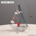 Wooden Sailboat Ornaments,shell,boat Rudder,anchor,lighthouse,seabird Decoration Boat,Home Room Children's Room Decoration Gift Oasis Select style-03-B
