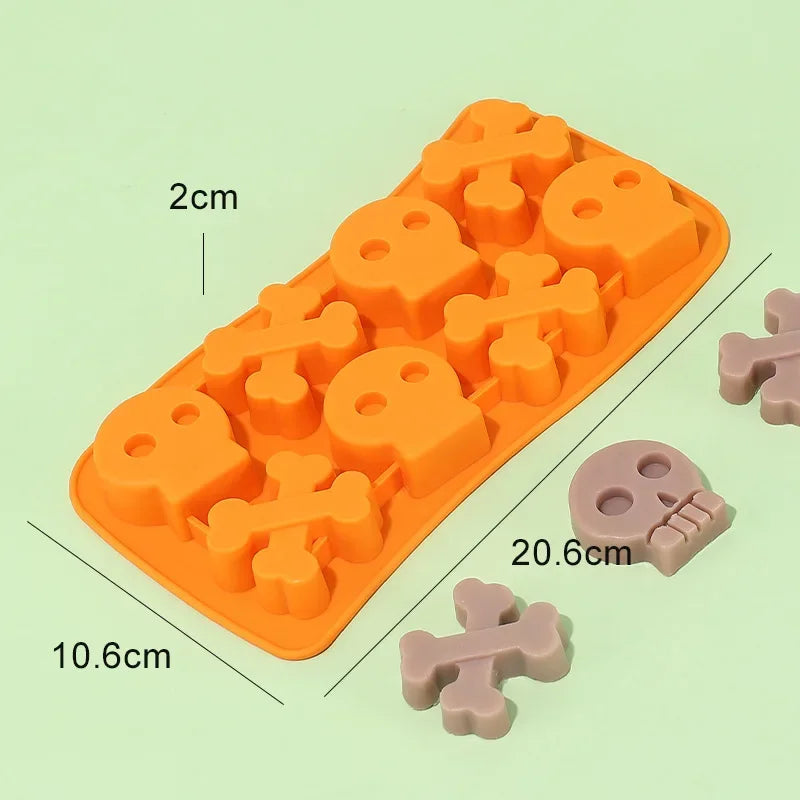 Halloween Silicone Molds Pumpkin Candy Mould Tray Pumpkin Ghost Bat Skull Fondant Chocolate Moulds for Craft Cupcake Soap Jelly Oasis Select 241