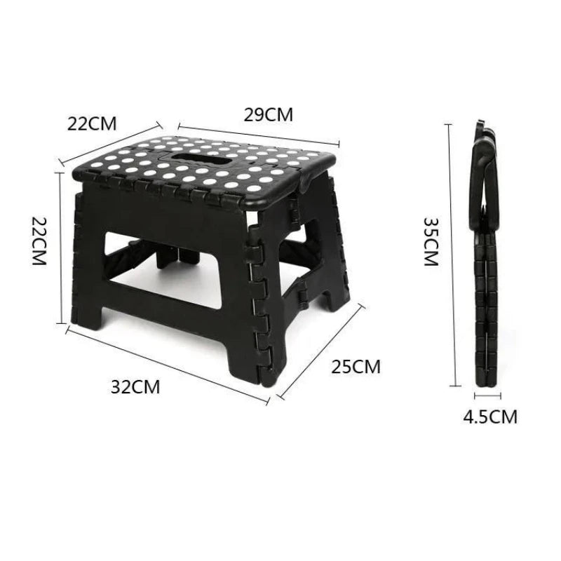 Folding Stool Extra Thick Plastic Portable Seat for Bathroom Shower Garden and Outdoor Compact Storage Design Oasis Select