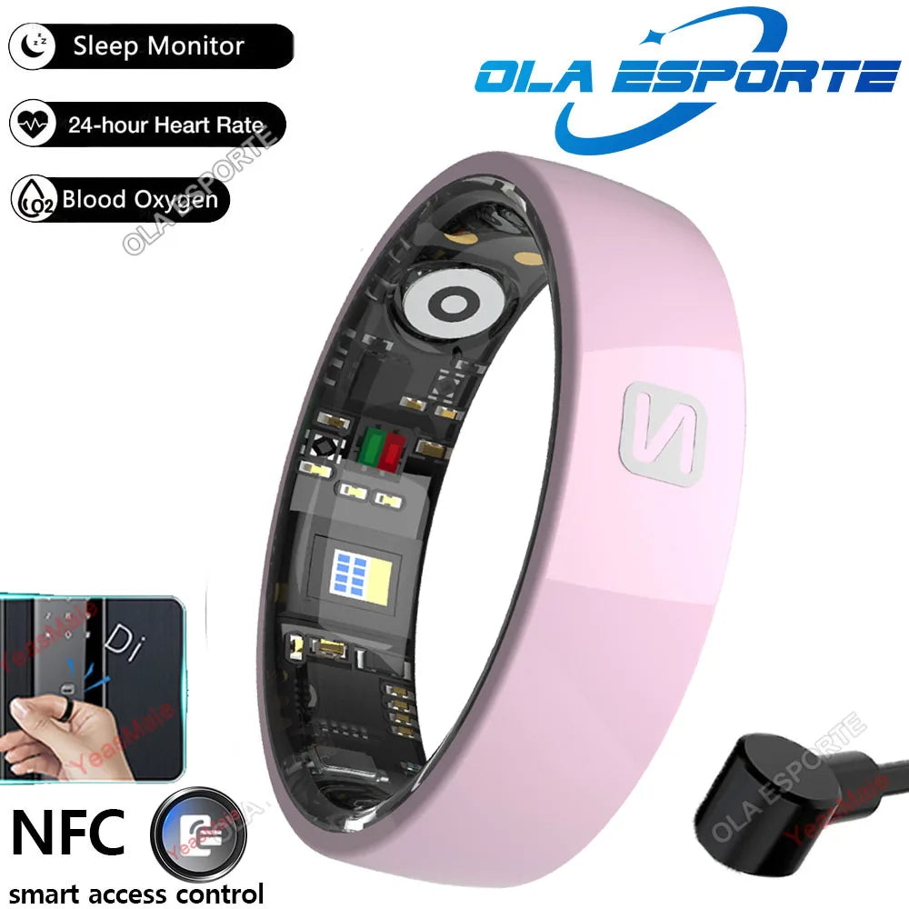 Smart NFC Ceramic Ring – Sleep, Heart Rate & SpO2 Tracker