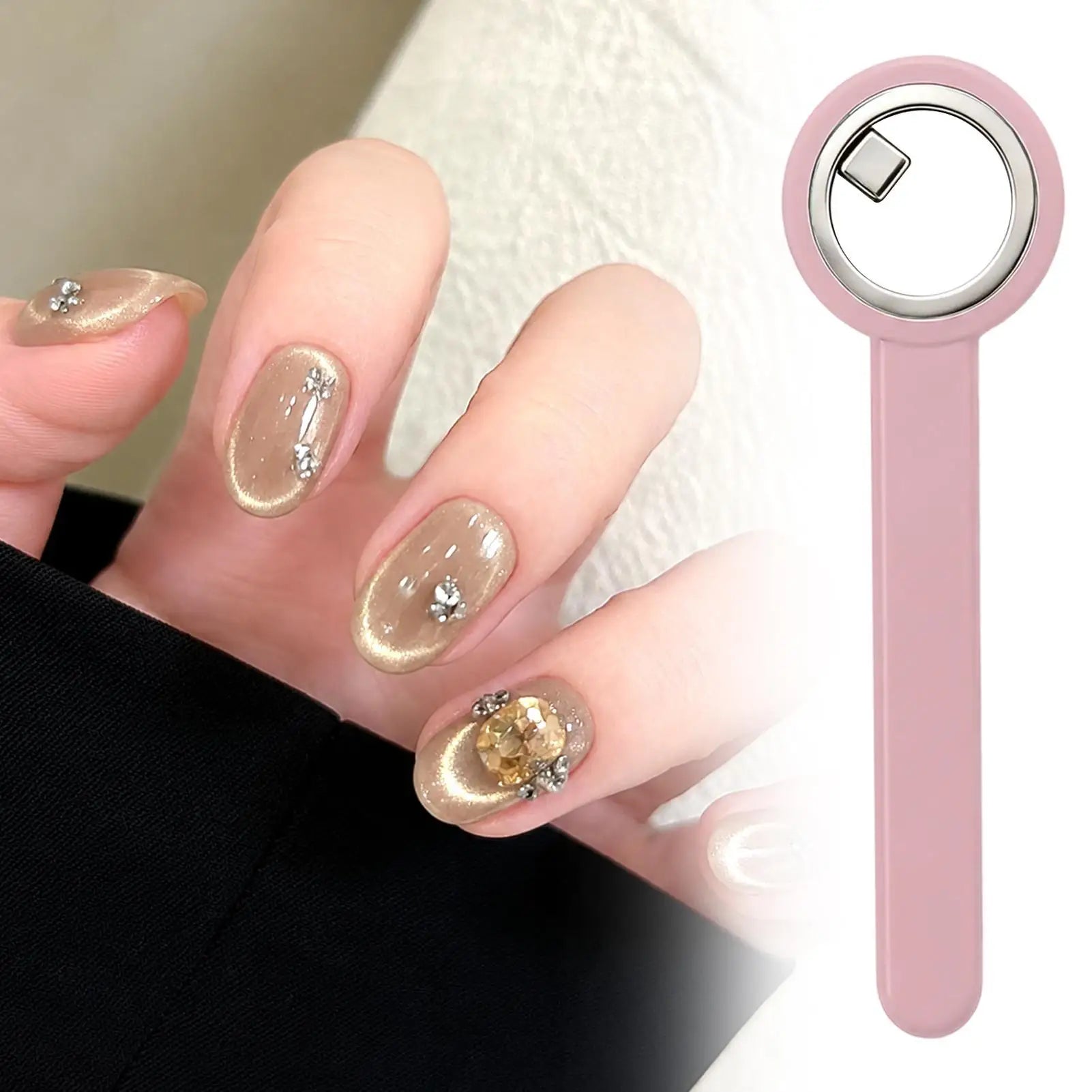 Cat Eyes Magnet Ring Shape Nails Art Tools Magnetic Stick With Handle For Cat Eyes Gel Polishing DIY Nails Art Manicure Tools Oasis Select