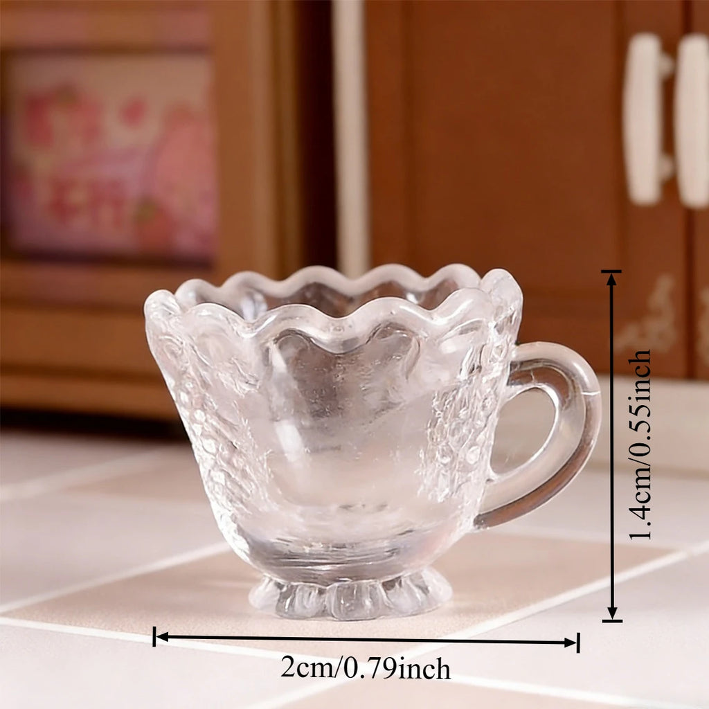 2/4/6 Sets Clear Miniature Coffee Cup Set – For Dollhouse, Micro Landscapes & Fairy Garden Tea Party Tabletop Displays Oasis Select