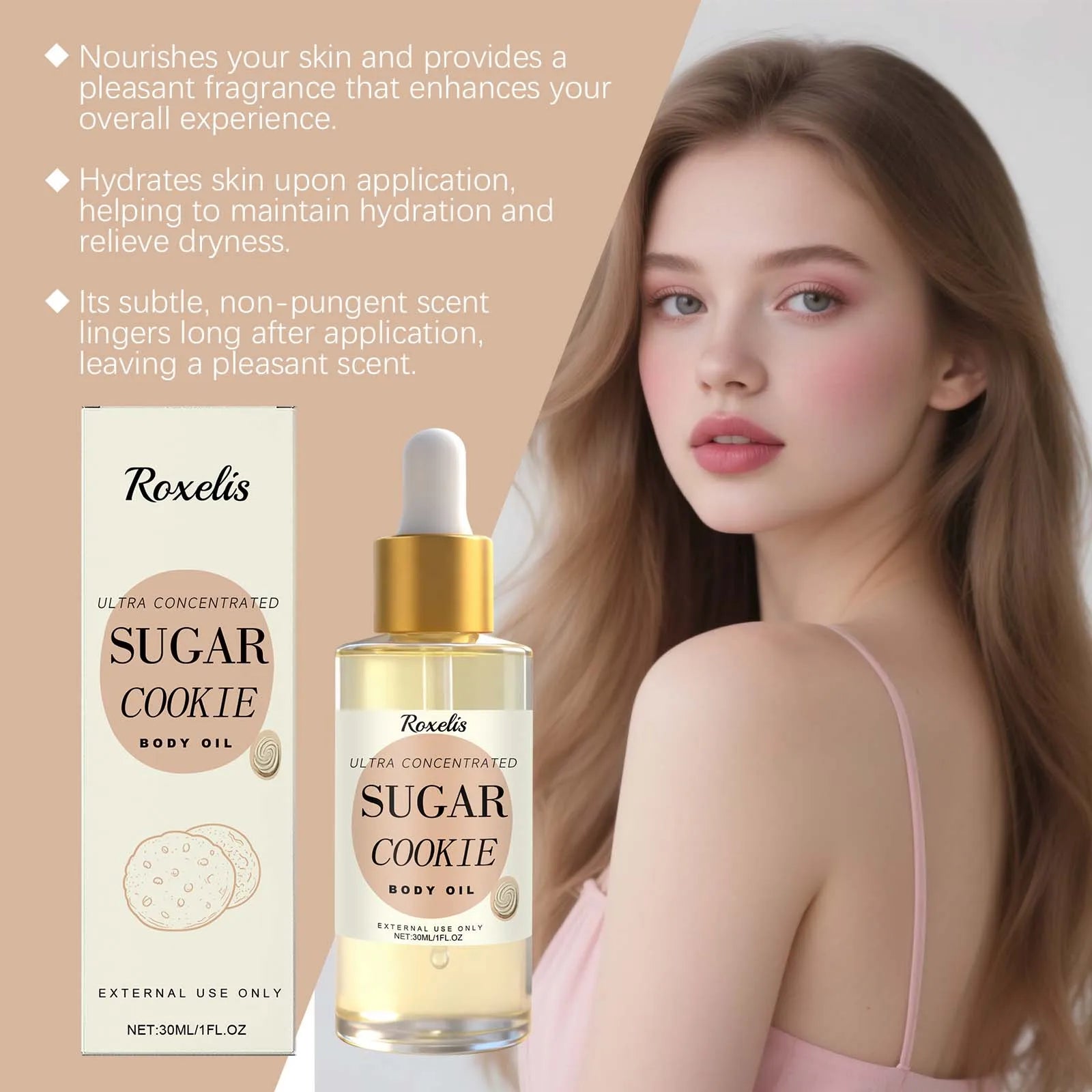 Sugar Cookie Fragrance Body Oil – Shea Butter & Vitamin E Fragrance Body Oil Oasis Select