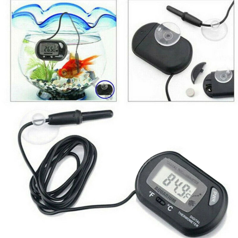 1PC 58*37mm Fish Tank Digital Thermometer,Yellow/Black Aquarium Electronic Temperature Sensor,Waterproof Fish Tank Accessories Oasis Select