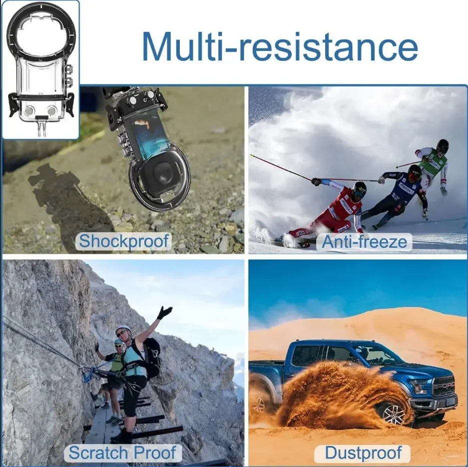 50M Waterproof Dive Case for Insta360 X4 X5 X3 Housing