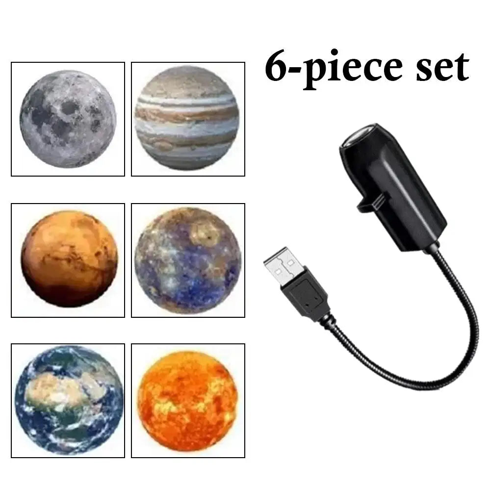 USB Plug-in Projection Lamp Planet Christmas Halloween Theme Replacement Light For Bedroom Ceiling Decor Oasis Select Planet 6