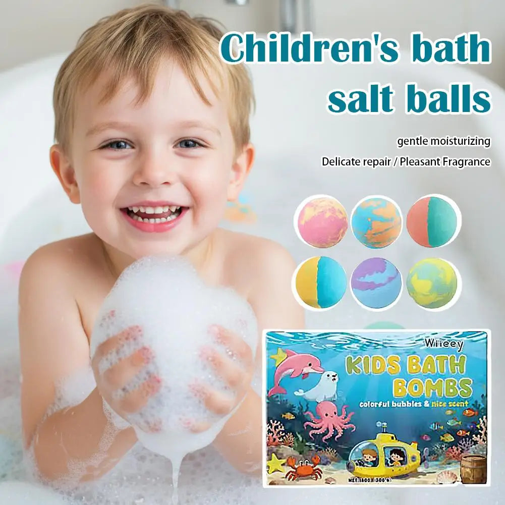 Kids Colorful Bath Bombs, Bath Color Fizzy Spa Balls Gift Set for Kids Bathtub Fun Relaxing Holiday Gift Toys for Kids Toddlers Oasis Select
