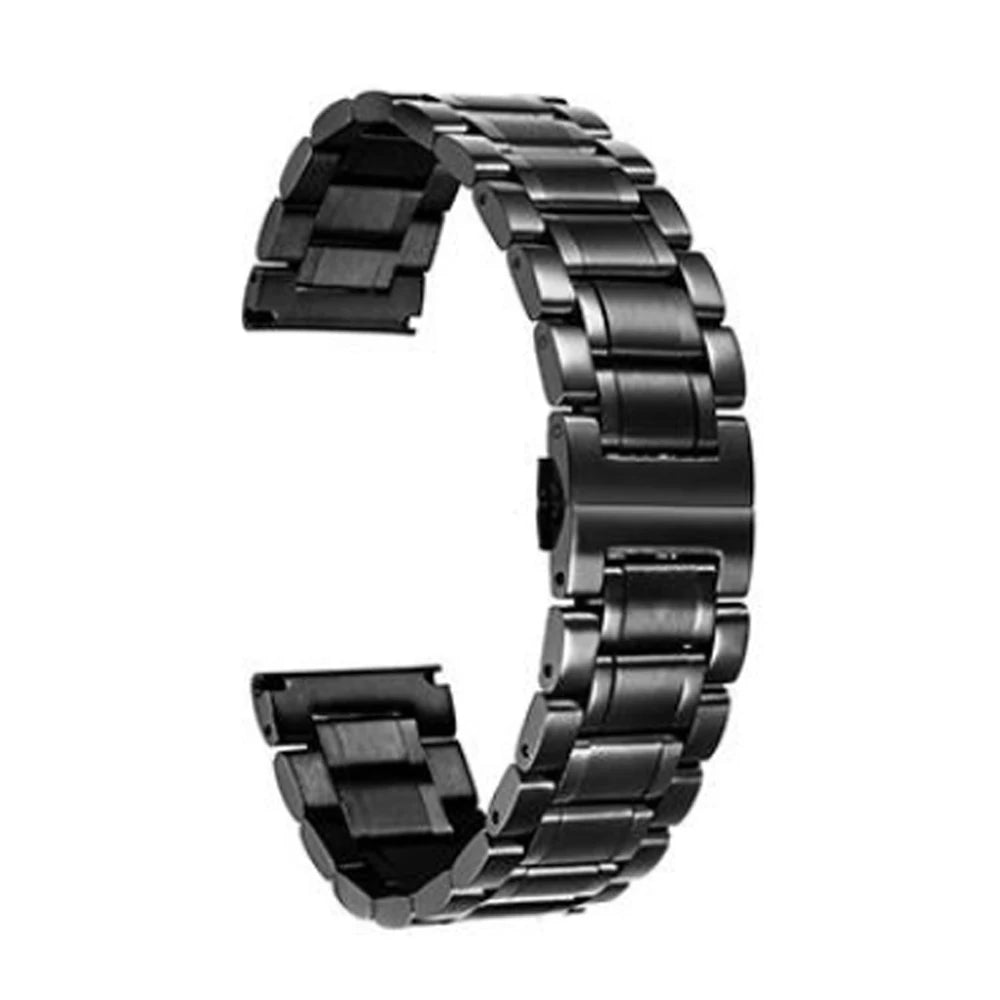 New Stainless Steel Five Bead Watch Strap 18mm 20mm 22mm Double Press Butterfly Buckle Straps Universal Watchband For Huawei GT4 Oasis Select 5ROW-BKM 18mm