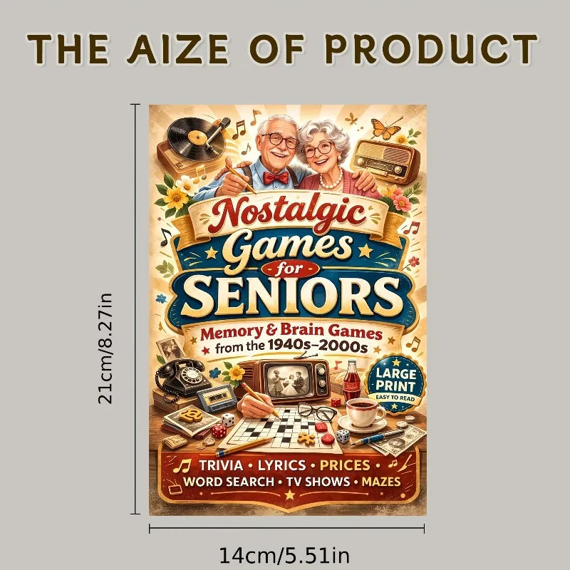 Two large-sized nostalgic activity manuals, specially designed for the elderly as brain-training games Oasis Select