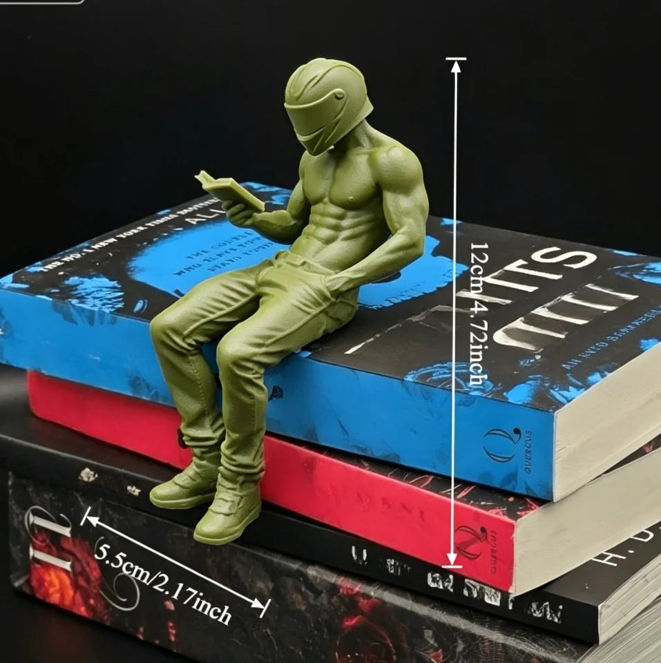Motorcycle Muscle Reading Man Sitter Figurine Diy Customize Sexy Fitness Desktop Ornament Decor for Bookcase Decoration Men Gift Oasis Select Motorcycle man 5