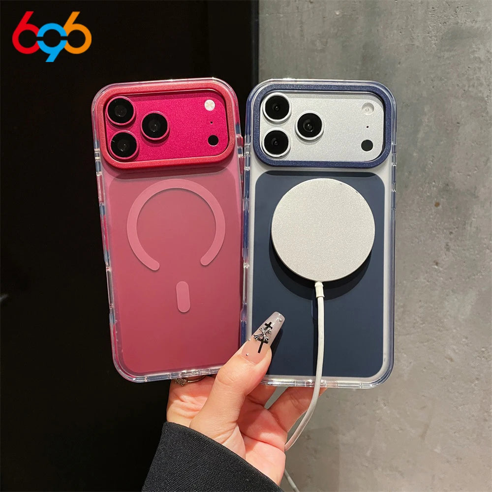 Matte Translucent Case For IPhone 17/16 Pro Max 15 Promax 14/13/17Pro For Magnetic Wireless Charge Cover Man Women Phones Shell Oasis Select