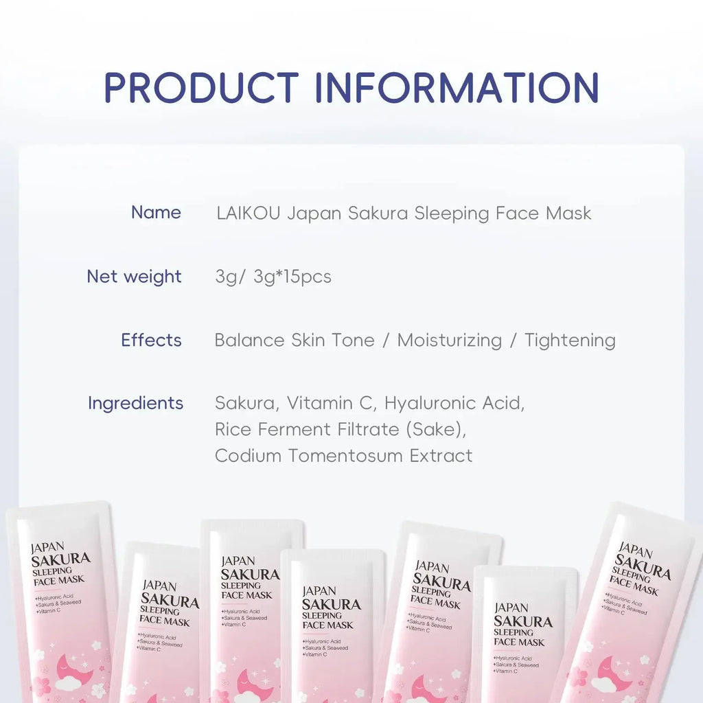 LAIKOU Sakura Overnight Sleeping Mask – Hydrating & Brightening
