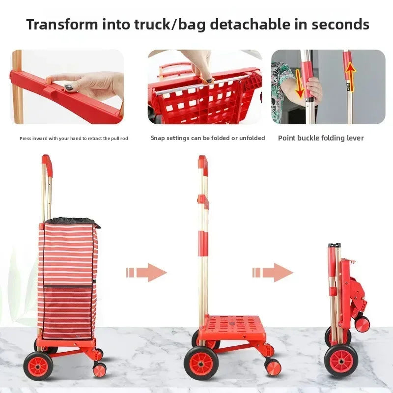 Multi-functional Large wheel hand-pulled cart Small pull cart Folding cart Shopping cart Oasis Select