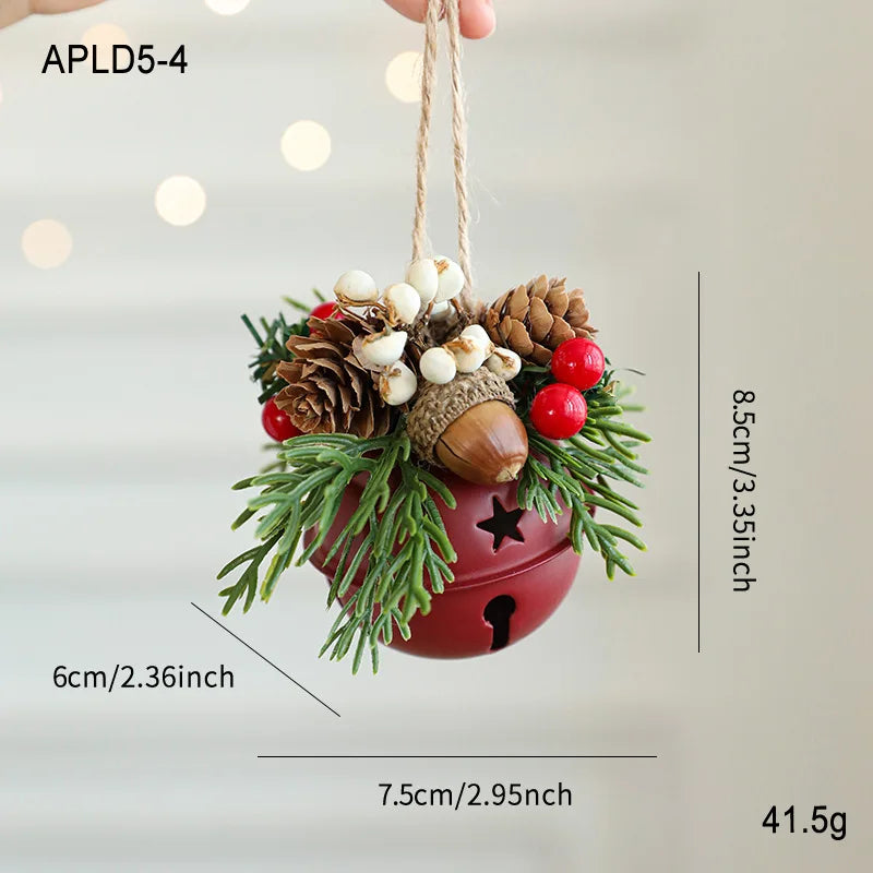 Christmas Bells Antlers Bows Pinecone Bells Mixed Pendants Christmas Tree Window Display Car Hanging Decorations Oasis Select Red pine cone