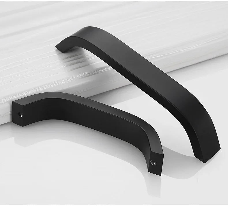 Kitchen Cabinet Knobs and Handles Black Thicken Aluminum Furniture Handle for Cabinet Drawer Pulls Hardware 128mm Oasis Select