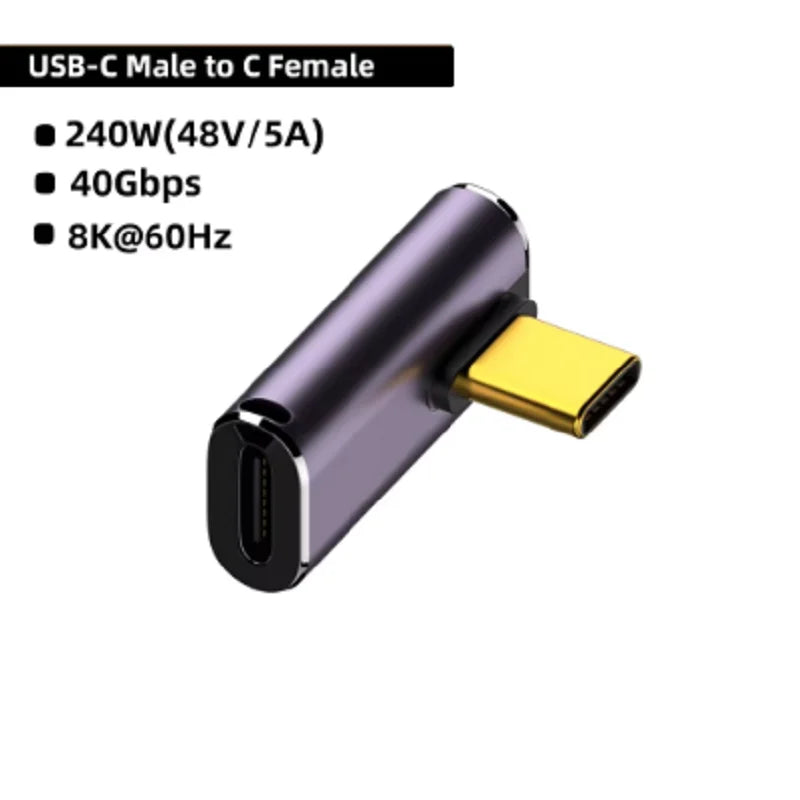 PD 240W 5A USB4.0 40Gbps Thunderbolt3 OTG Adapter 8K @ 60Hz type c USB C to Type-C 48V@5A Fast Charging Converter Data Adapter Oasis Select C