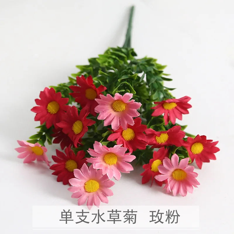 15-Head Faux Silk Daisy Bouquet | Wedding & Home Decor