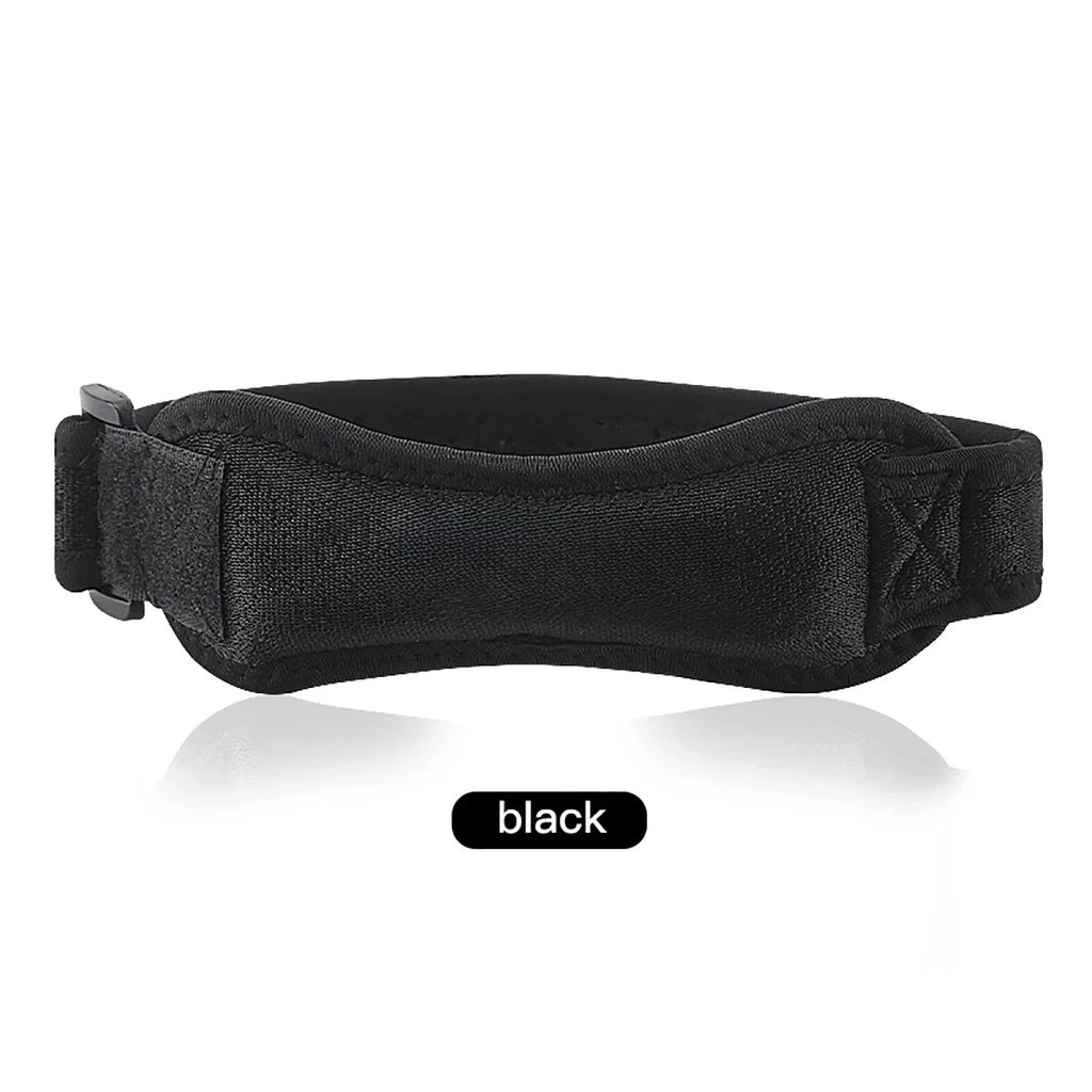 Adjustable Eva soft pad Knee Strap Patella Tendon Protector Running Cycling Gym Sports Knee Support Compression Wrap Unisex pain Oasis Select Black 1pcs
