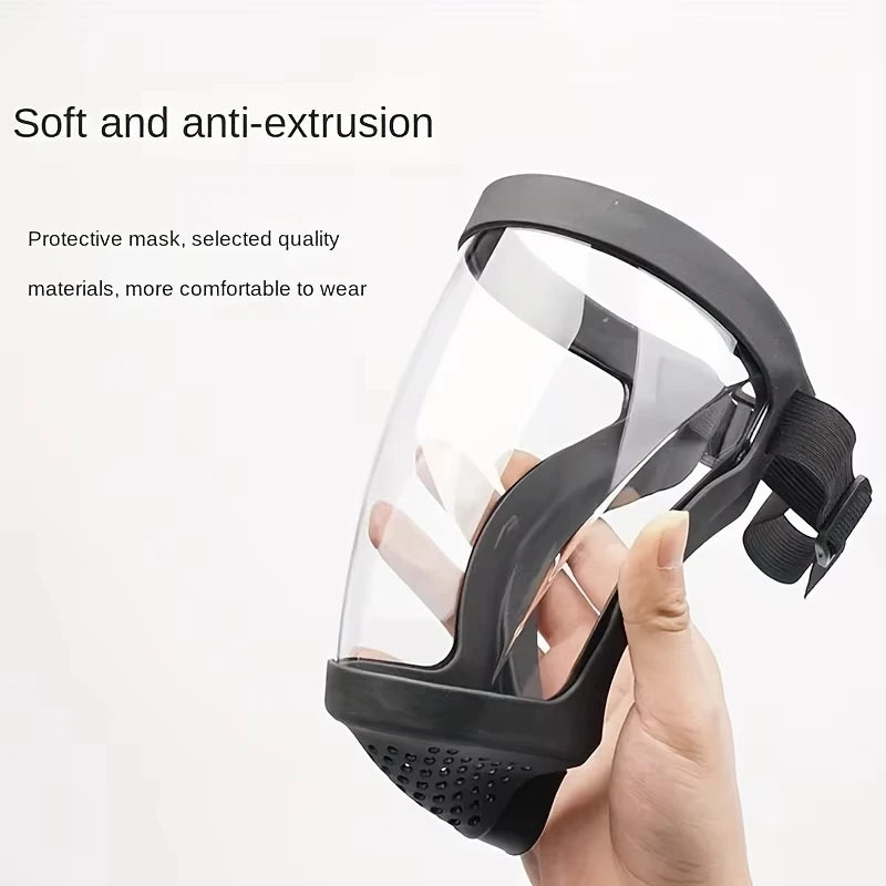Full-Face Transparent Protection Mask with Adjustable Buckle - Reusable and Heat-Resistant Facial Shield for Safety in Work, Out Oasis Select