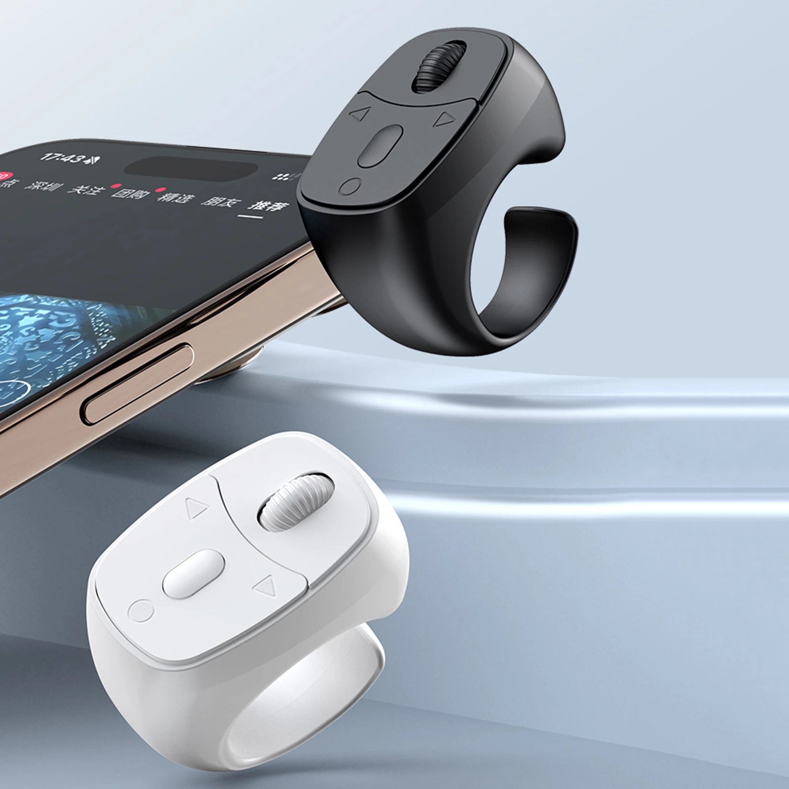 Bluetooth 5.3 Finger Ring Remote – Page Turner & Selfie Wireless Ring Remote Oasis Select