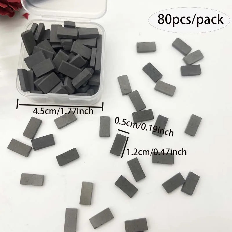 80pcs/1box 1:35 mini wall tiles miniature brick statue model brick building set fake bricks for garden landscape accessories Oasis Select Gray
