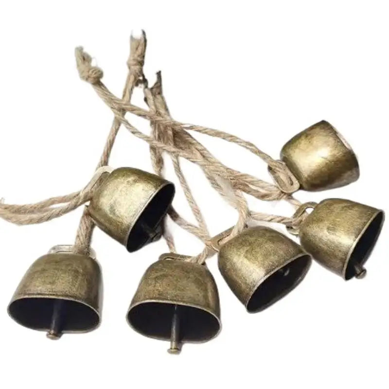 Hot Sale Cow And Sheep Bells Pet Copper Bells Christmas Decoration Jingle Bells With Hemp Rope Loud Bells Xmas Hanging Ornament Oasis Select