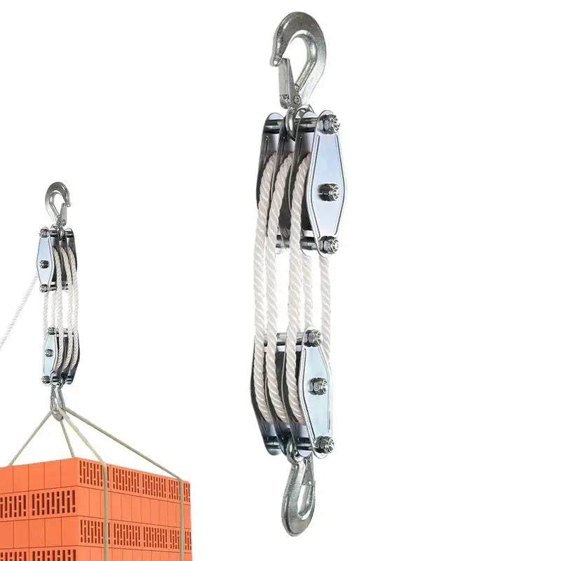 Block And Tackle Pulley System Rope Pulley Hoist With 6:1 Lifting Power 2200 Lbs Breaking Strength Heavy Duty Pulley System Oasis Select