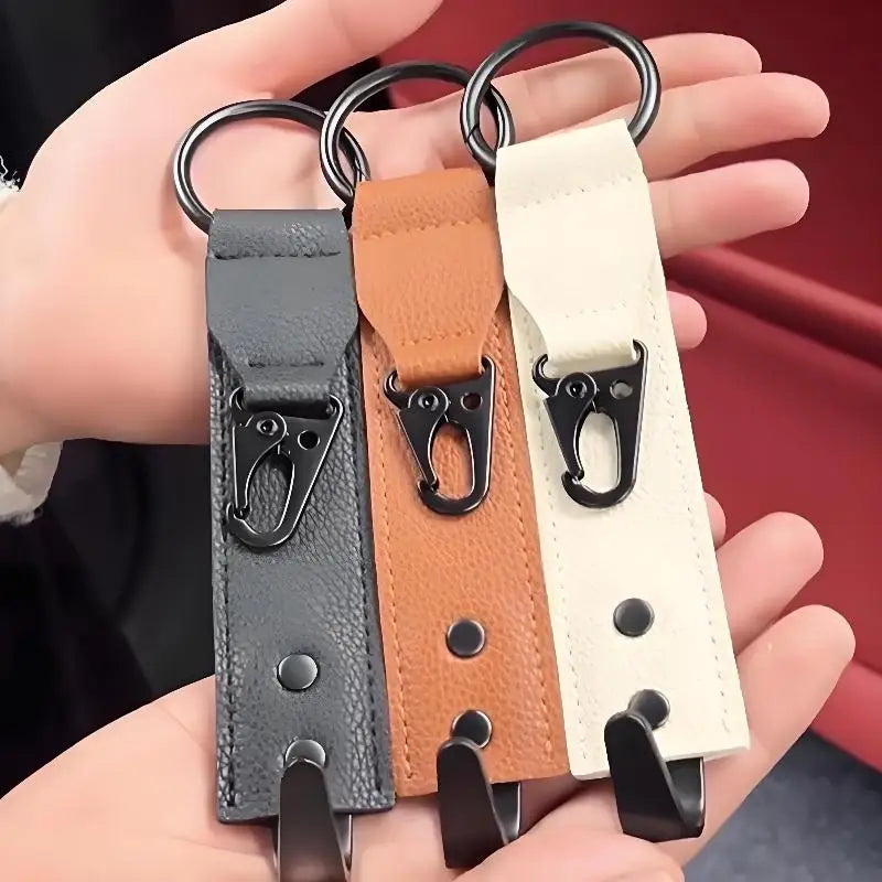 PU Leather Hooks For Car Storage Clips Front Seat Headrest Organizer Holder Auto Fastener Hangers Car Interior Accessories Oasis Select