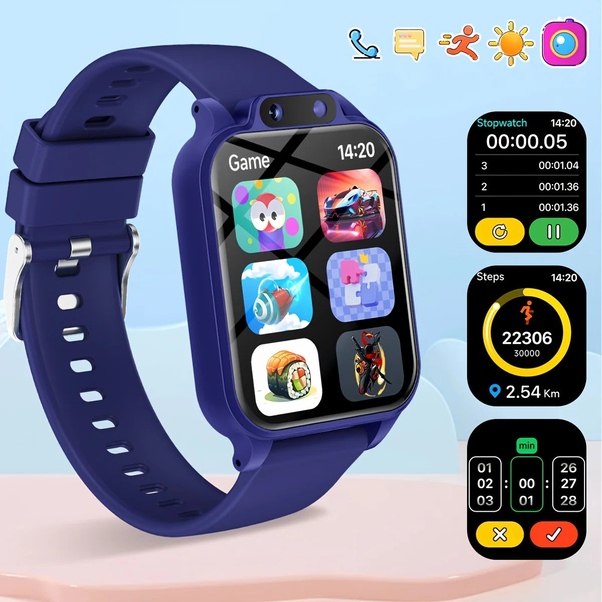 Kids' Smart Watch – 18 Educational Games, Camera & Pedometer
