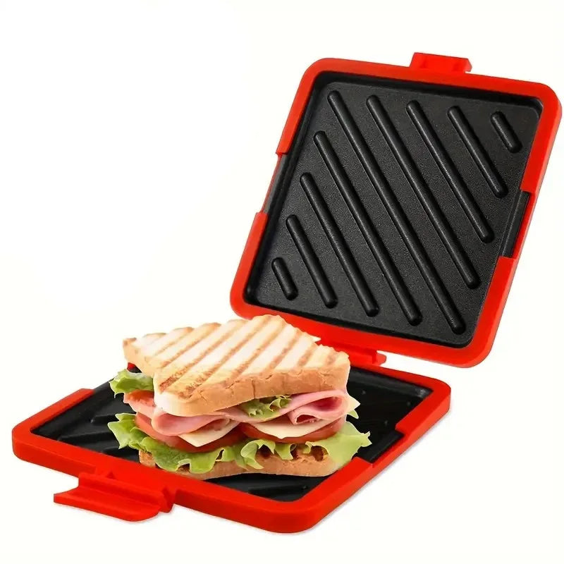 Microwave Oven Specific Baking Tray Waffle Sandwich Square Double-sided Silicone Baking Tray Baking Tool Oasis Select