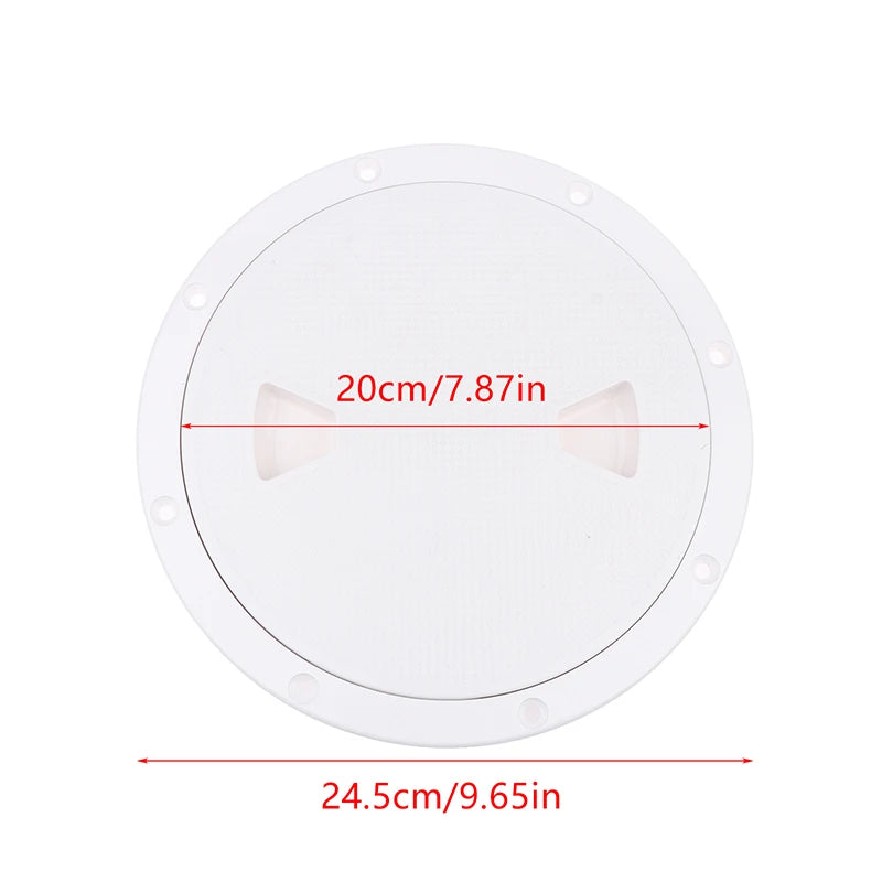 ABS Plastic Round Non-Slip Inspection Hatches Screw Out Access Hatch Cover 4'' 6'' 8'' With Detachable Cover For Kayaks Yacht Oasis Select 8inch White