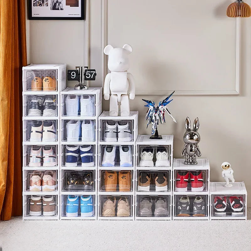 Installation-free thickened shoe box transparent shoe storage box shoe rack plastic foldable multi-functional shoe cabinet Oasis Select