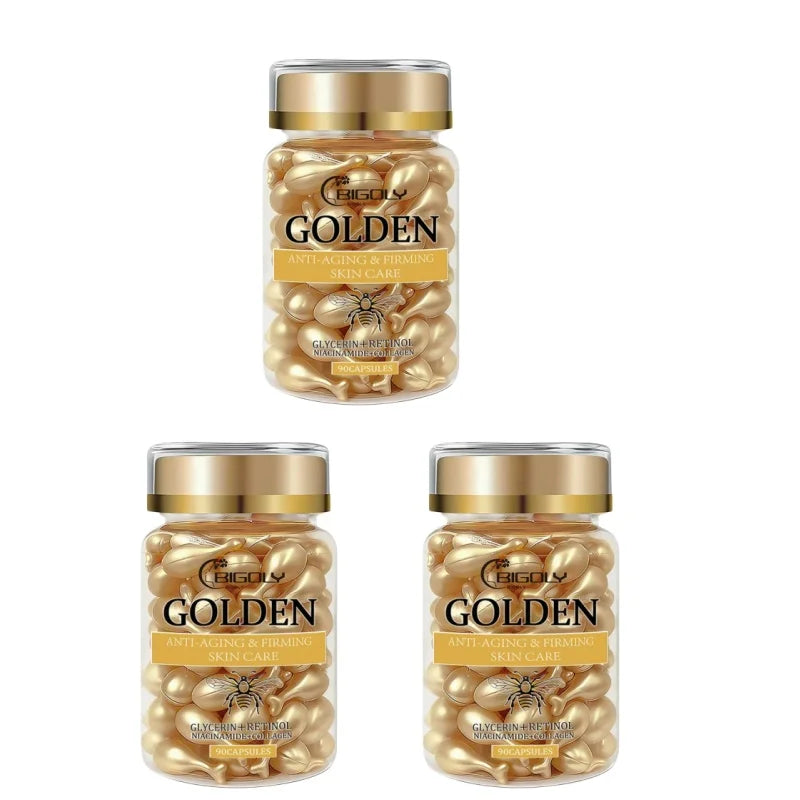 Golden Essence Capsules – Retinol, Collagen & Glycerin Serum Face Serum Capsules Oasis Select 3 Boxes