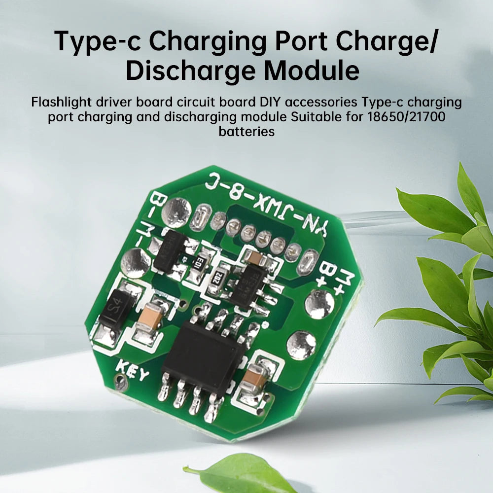 Flashlight Driver Board Circuit Board DIY Type-c Charging Port Charging Discharging Integrated Module for 18650/21700 Batterty Oasis Select