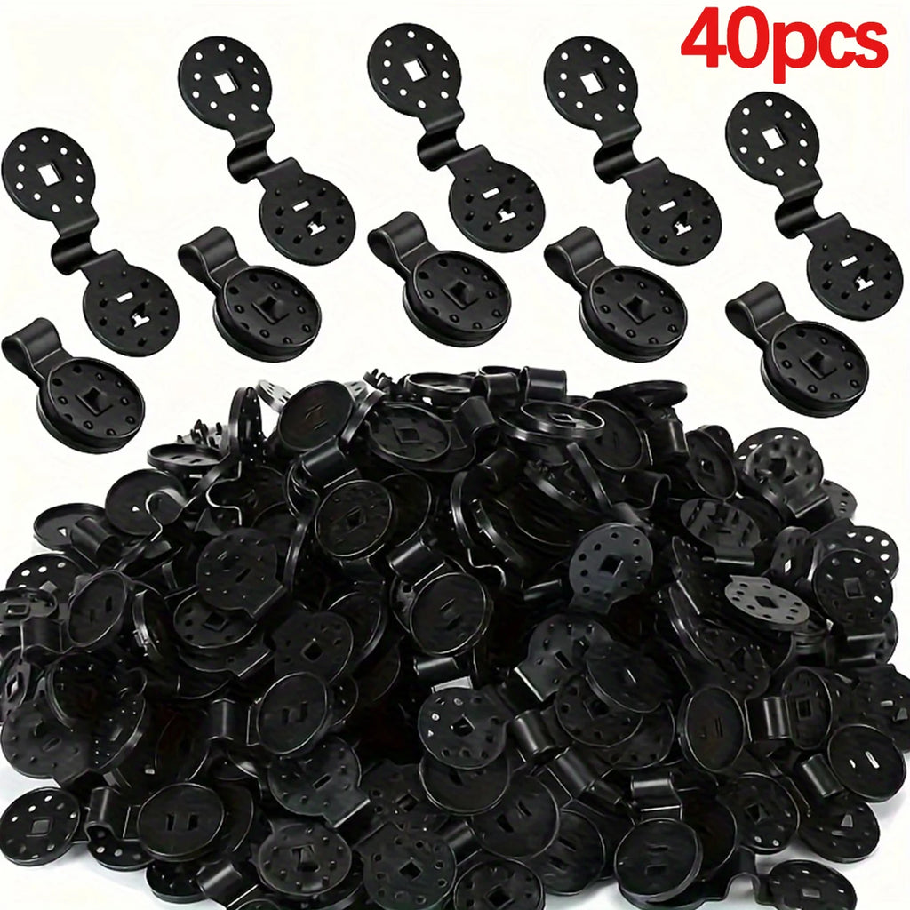 40/60 PCS Black Round Shade Cloth Clips Heavy Duty Plastic Fasteners for Sunshade Net Bird Netting Fabric Connectors Oasis Select 40pcs