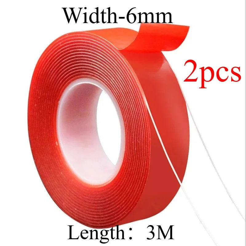 Double Powerful Sided Tape Transparent with HighTemperature Resistance No Marks Waterproof Acrylic Car Adhesion Strong Tape Oasis Select 6X30cm-2pcs