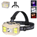 COB LED Induction Headlight 5 Lighting Modes USB Rechargeable Headlamp Adjustable 90° Torch Outdoor Camping Fishing Front Light Oasis Select 618S with 18650