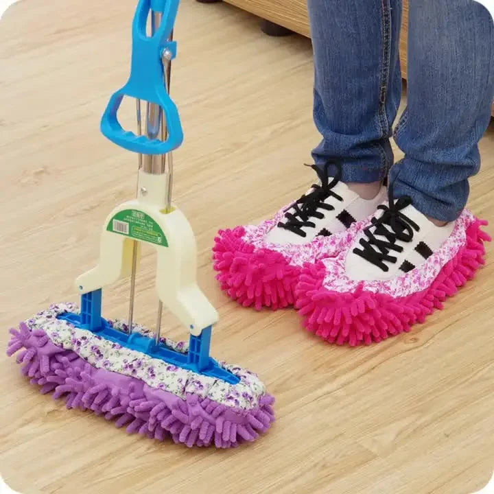 2pcs Dust Cleaner Grazing Slippers House Bathroom Floor Cleaning Mop Cleaner Slipper Lazy Shoes Cover Microfiber Duster Cloth Oasis Select
