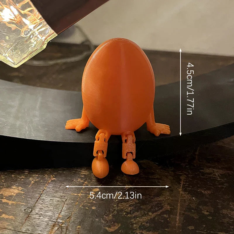 Articulated Bunny Egg Figurine Easter Decoration Movable Leg Joint Egg Statue Home Office Desktop Ornament And Gift Oasis Select