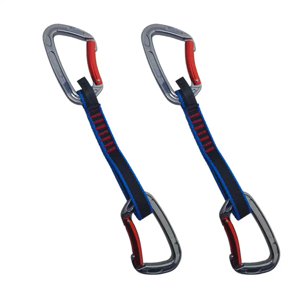 1/2pcs 22KN Professional Climbing Quickdraw with 24KN Curved Gate Carabiners Mountaineering Adventure Rescue Training Equipment Oasis Select 2sets grey