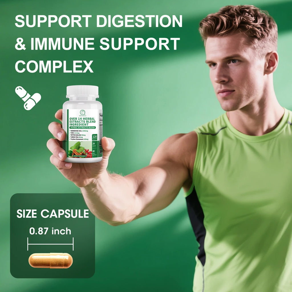 BBEEAAUU 1500MG Berberine HCL with Cinnamon, Bitter Gourd Promotes Liver Function, Gut Health, Immunity Health Oasis Select