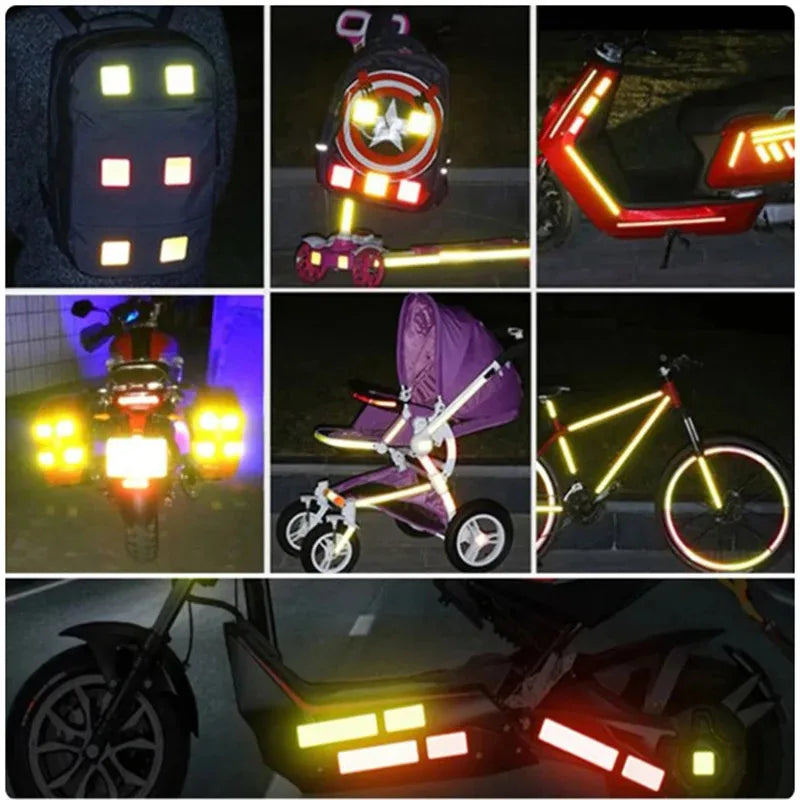 4/8/12/16pcs Reflective Car Door Sticker Safety Opening Warning Reflector Tape Decal Car Accessorie Interior Reflector Sticker Oasis Select